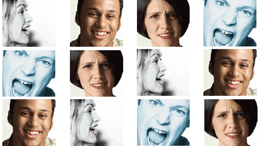 Caras expresando distintas emociones