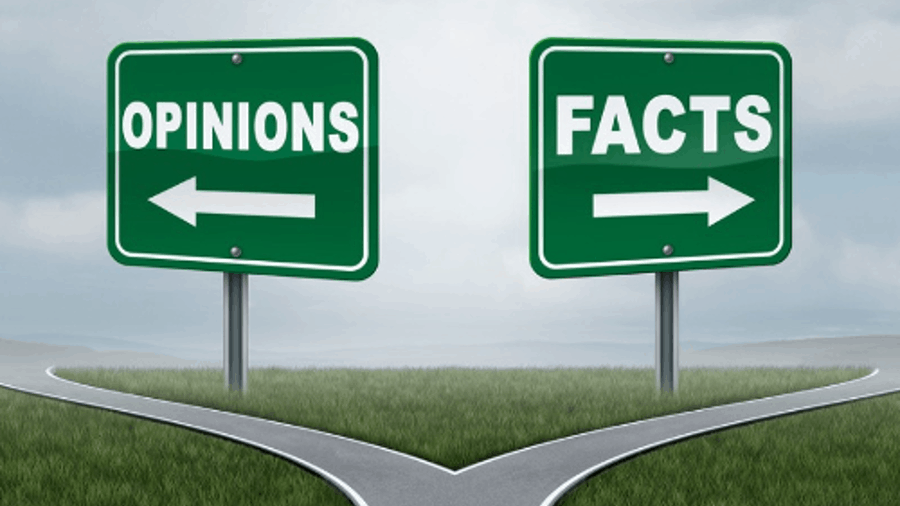 Dos señales apuntan en dos direcciones: opiniones y hechos