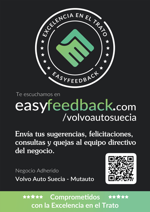 Certificado EasyFeedback PRO fondo negro para Volvo Autosuecia