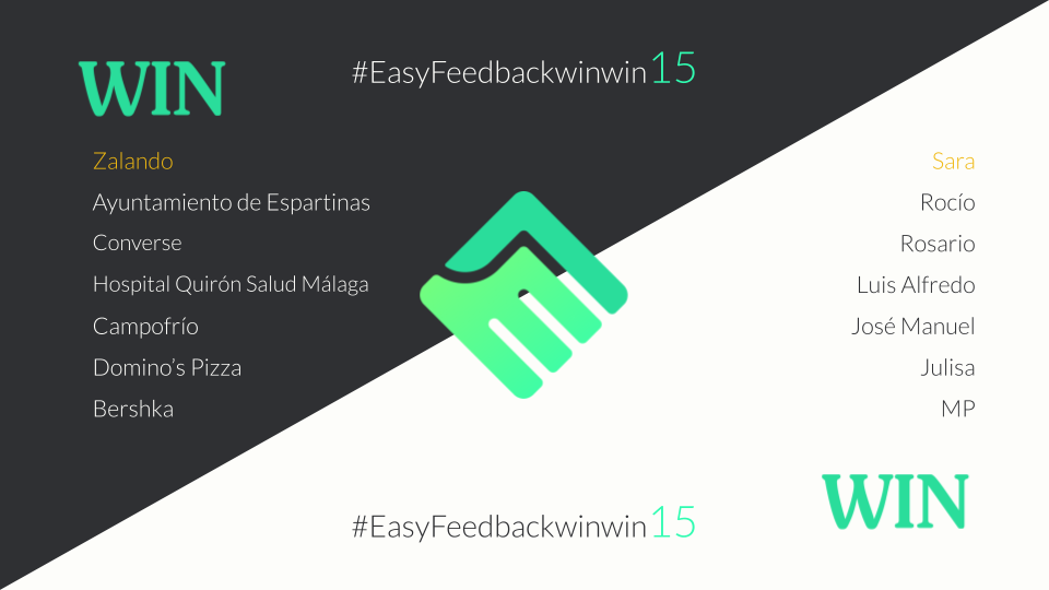 EasyFeedback imagen WinWin con empresas y nombres de usuarios